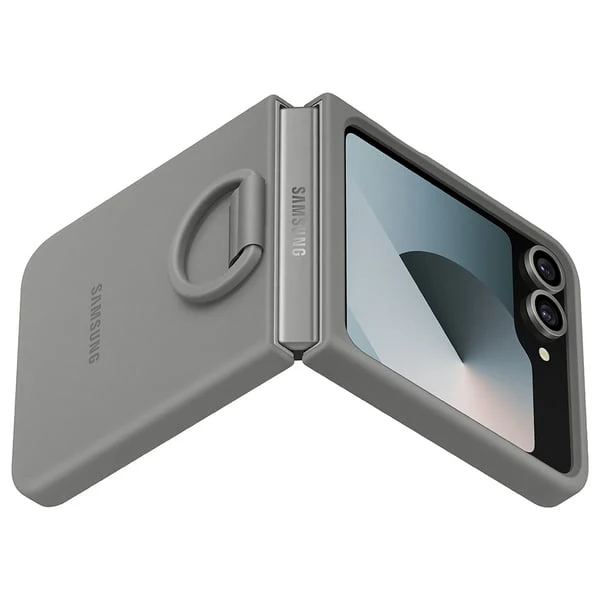 Samsung Flip6 Silicone Case with Ring Gray - Image 4