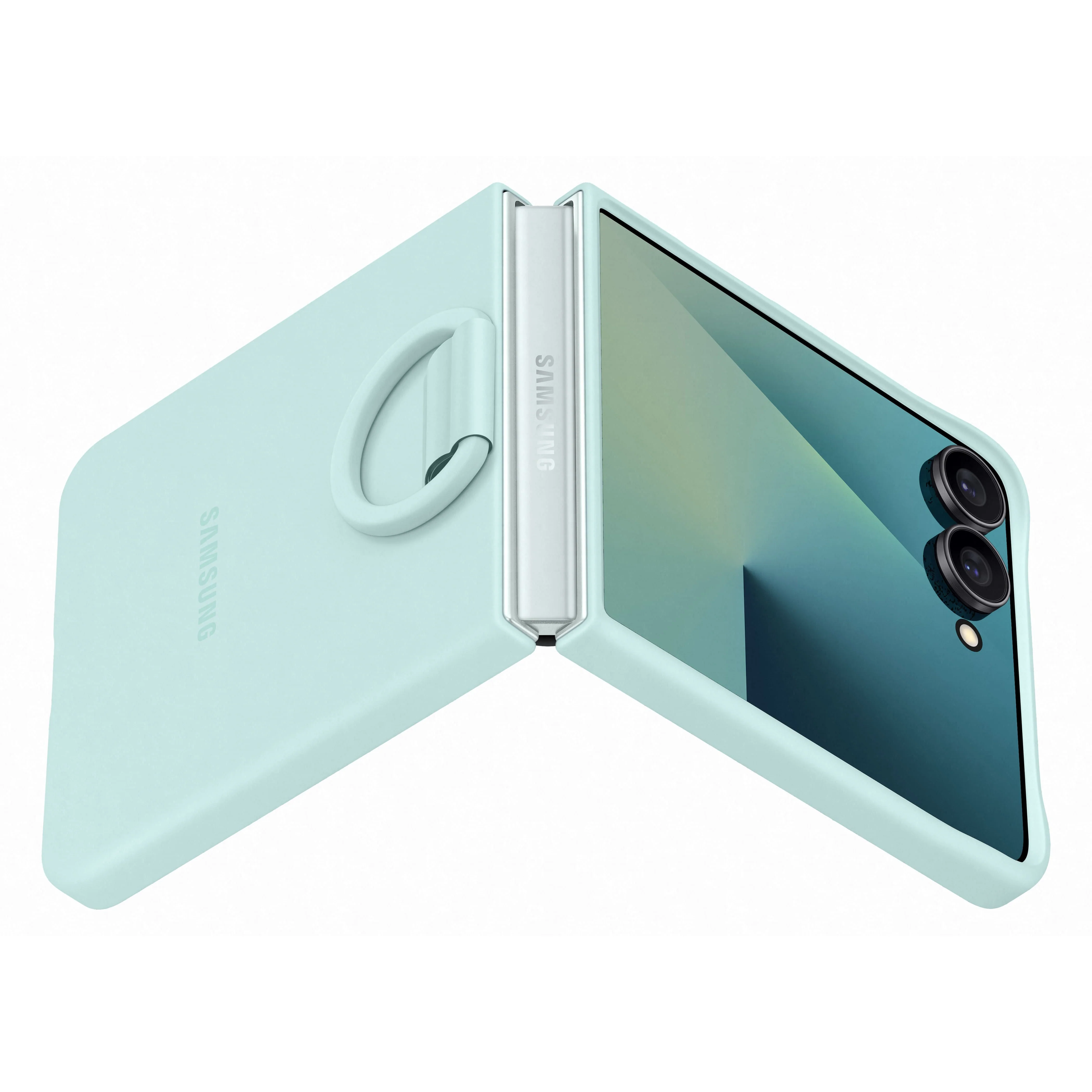 Samsung Galaxy Z Flip7 Silicone Ring Case, Mint - Image 4