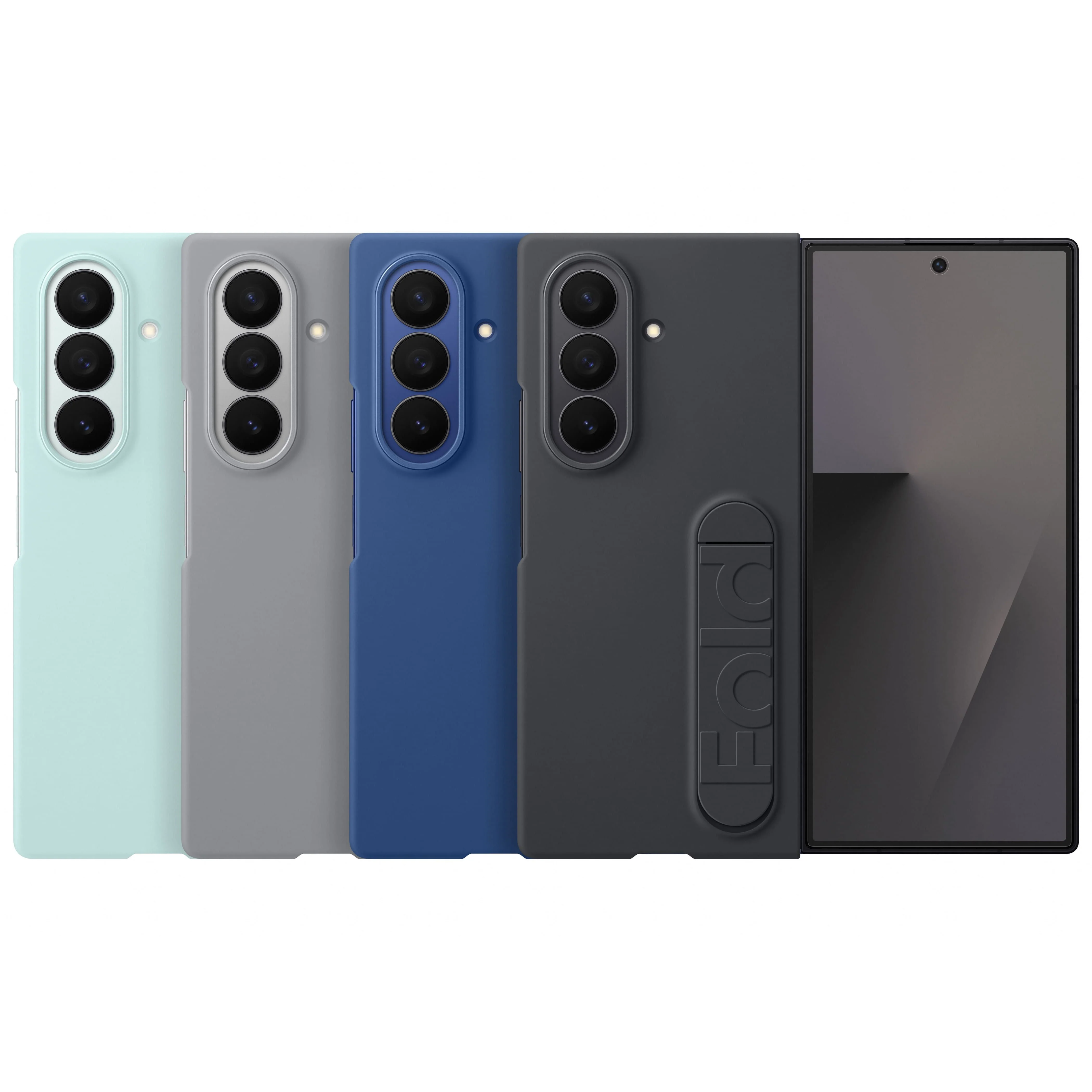 Samsung Galaxy Z Fold7 Silicone Grip Case with Stand, Mint - Image 7