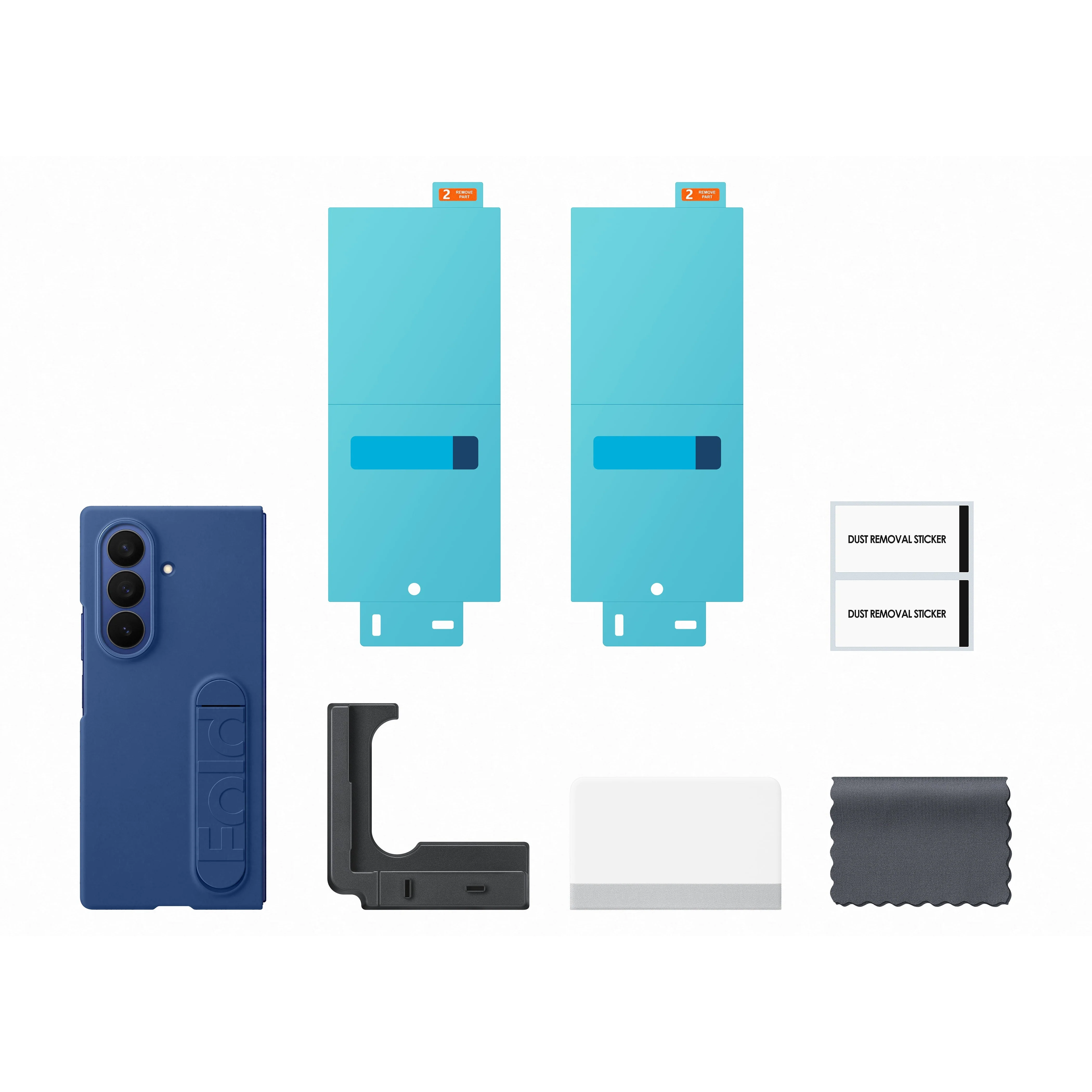 Samsung Galaxy Z Fold7 Silicone Grip Case with Stand, Navy - Image 4