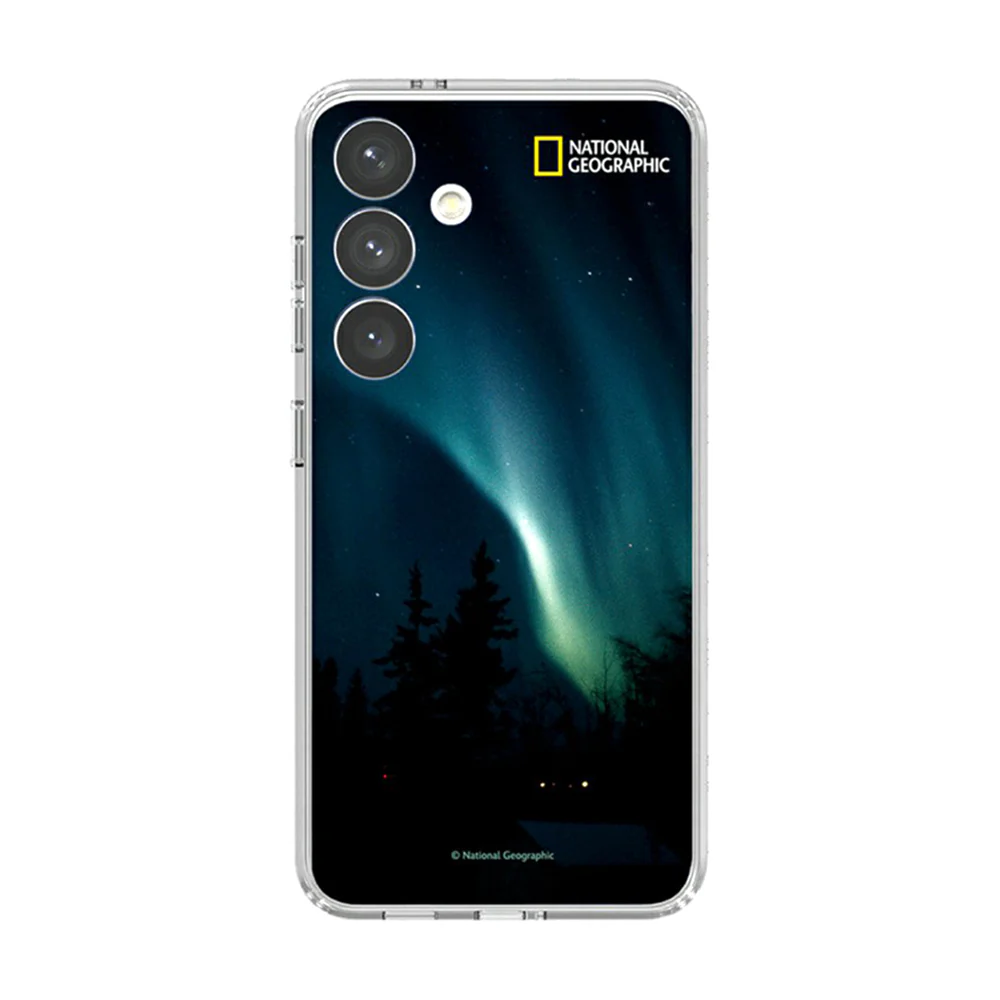 Samsung National Geographic Aurora Plate Flip Suit Card for Galaxy S24 Black