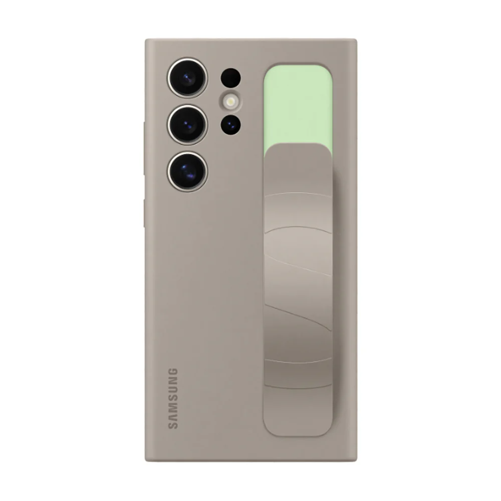 Standing Grip Case Cover for Samsung Galaxy S24 Ultra Taupe - Image 3