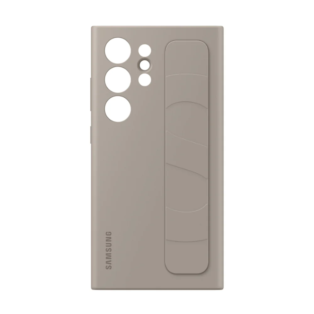 Standing Grip Case Cover for Samsung Galaxy S24 Ultra Taupe - Image 5