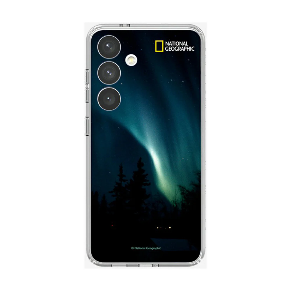 Samsung National Geographic Aurora Plate Flip Suit Card for Galaxy S24+ Black