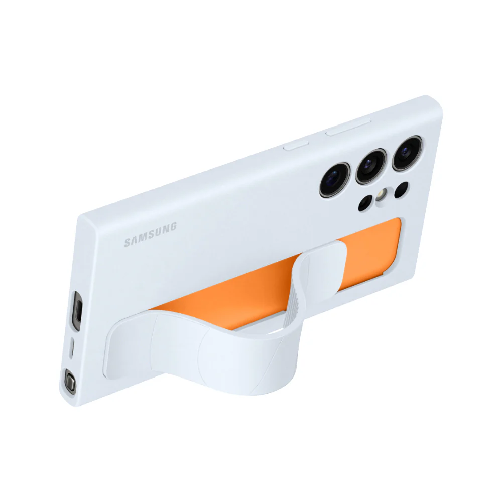 Standing Grip Case Cover for Samsung Galaxy S24 Ultra Light Blue - Image 4