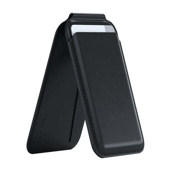 Satechi Vegan-Leather Magnetic Wallet Stand Black