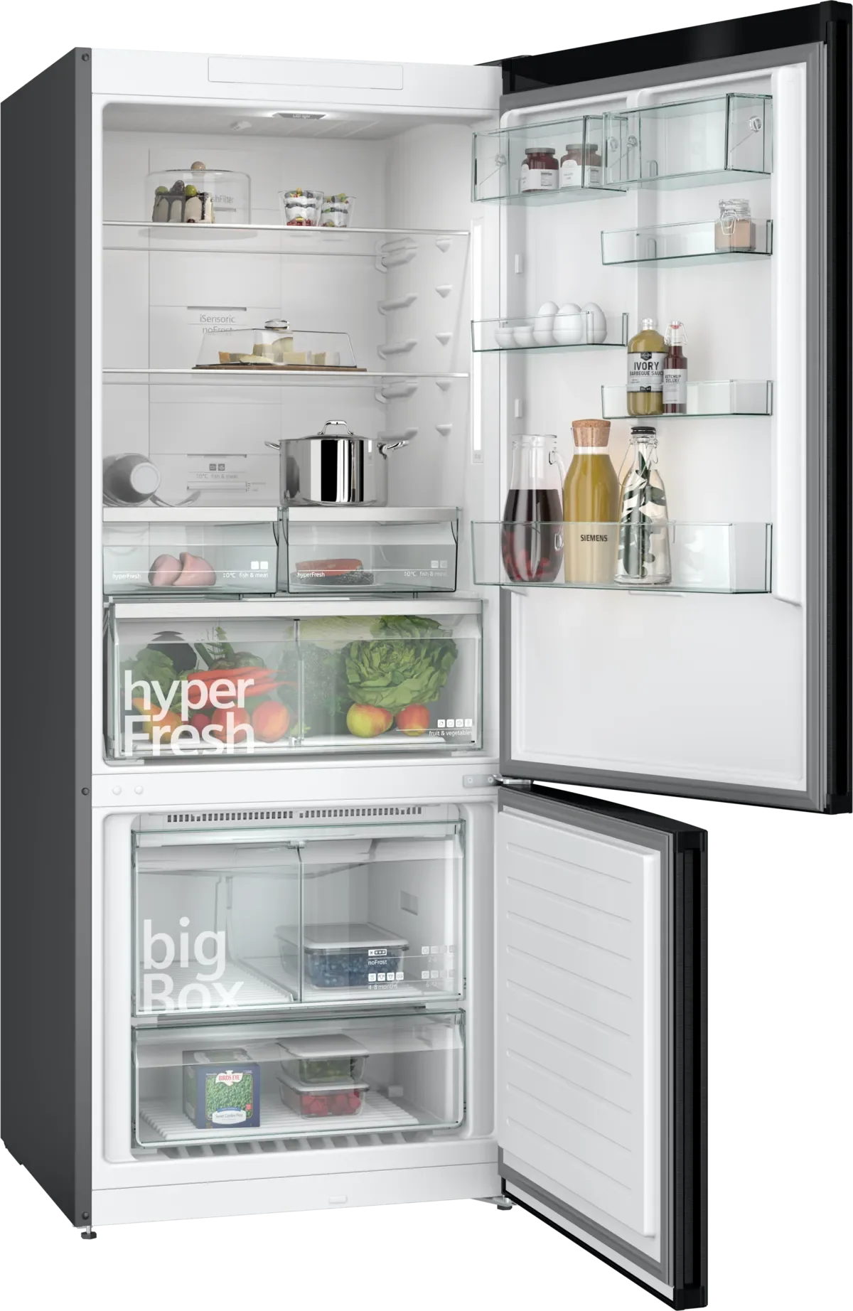 Siemens iQ500 Bottom Freezer Refrigerator, 578 L, Brushed Black, KG76NCXE0M - Image 2