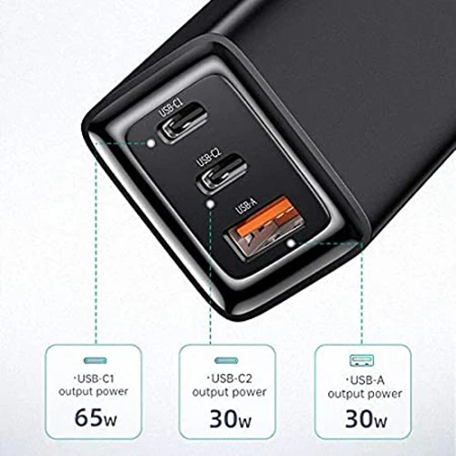Smartix 65W Smart GaN Wall Power Adapter With 18W QC Black - Image 7