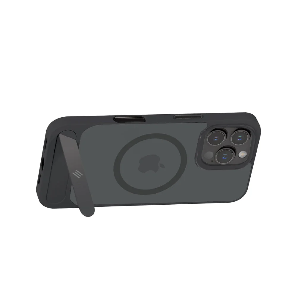 Smartix Premium Designer Stand Case for iPhone 16 Pro, Black - Image 2