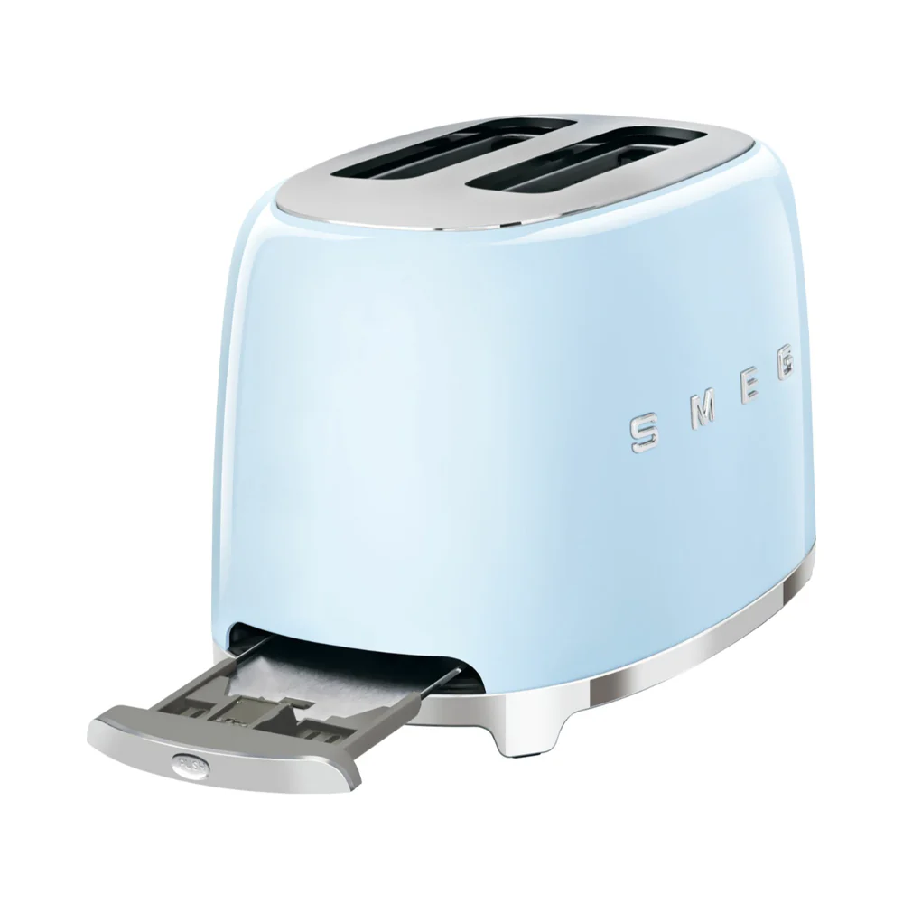 Smeg TSF01PBUK, 50's Retro Style 2 Slice Toaster,6 Browning Levels,2 Extra Wide Bread Slots, Defrost and Reheat Functions, Removable Crumb Tray, Pastel Blue - Image 4