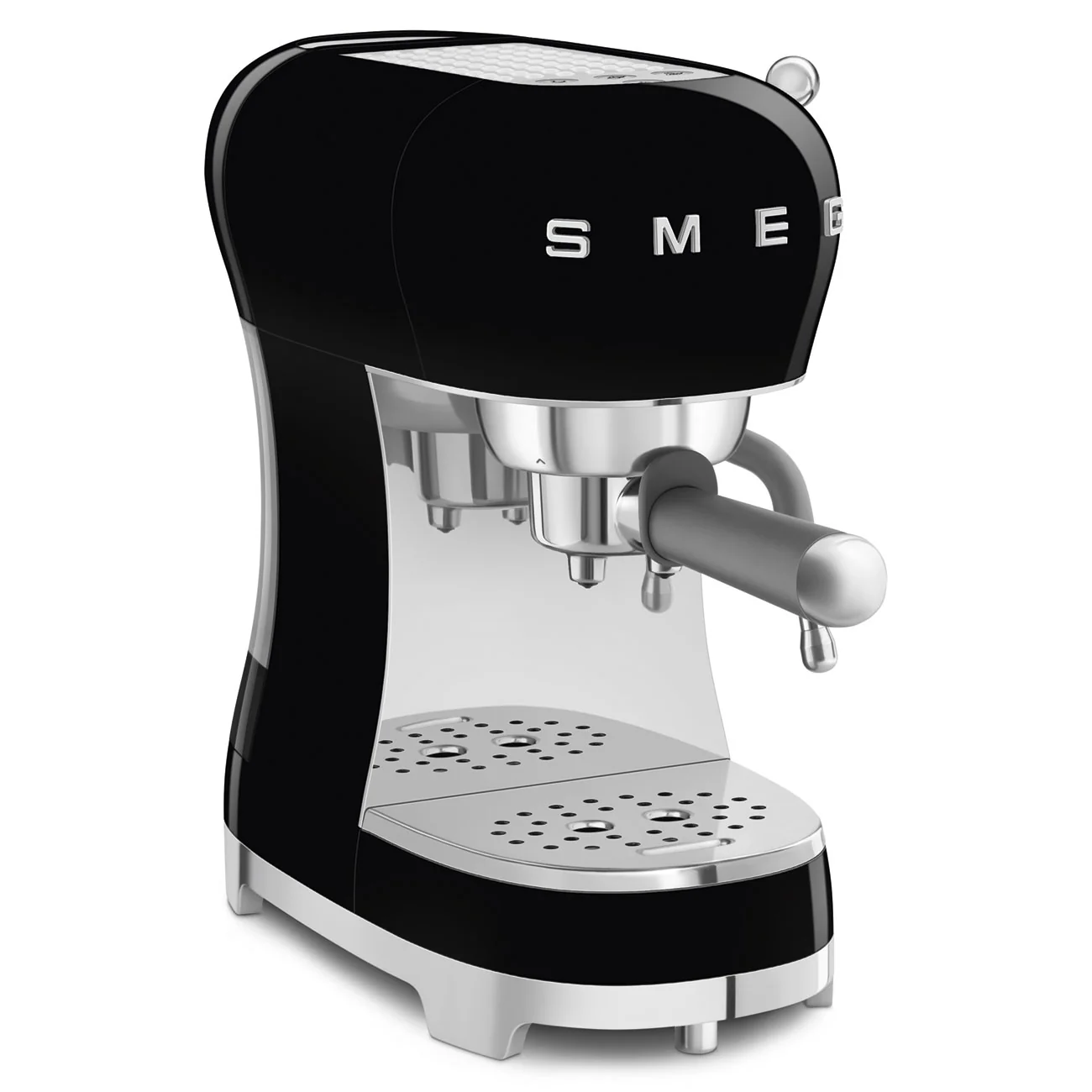 Smeg 50's Style Espresso Coffee Machine with Pump, Stainless Steel filter holder, Metal Steam Lever, Thermoblock Heating system, 15 Bar Pressure, Removable Drip tray with water indicator, Steam option, Stop Flow Function, Black, ECF02BLUK - Image 3