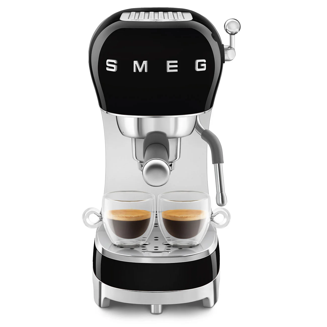 Smeg 50's Style Espresso Coffee Machine with Pump, Stainless Steel filter holder, Metal Steam Lever, Thermoblock Heating system, 15 Bar Pressure, Removable Drip tray with water indicator, Steam option, Stop Flow Function, Black, ECF02BLUK - Image 5