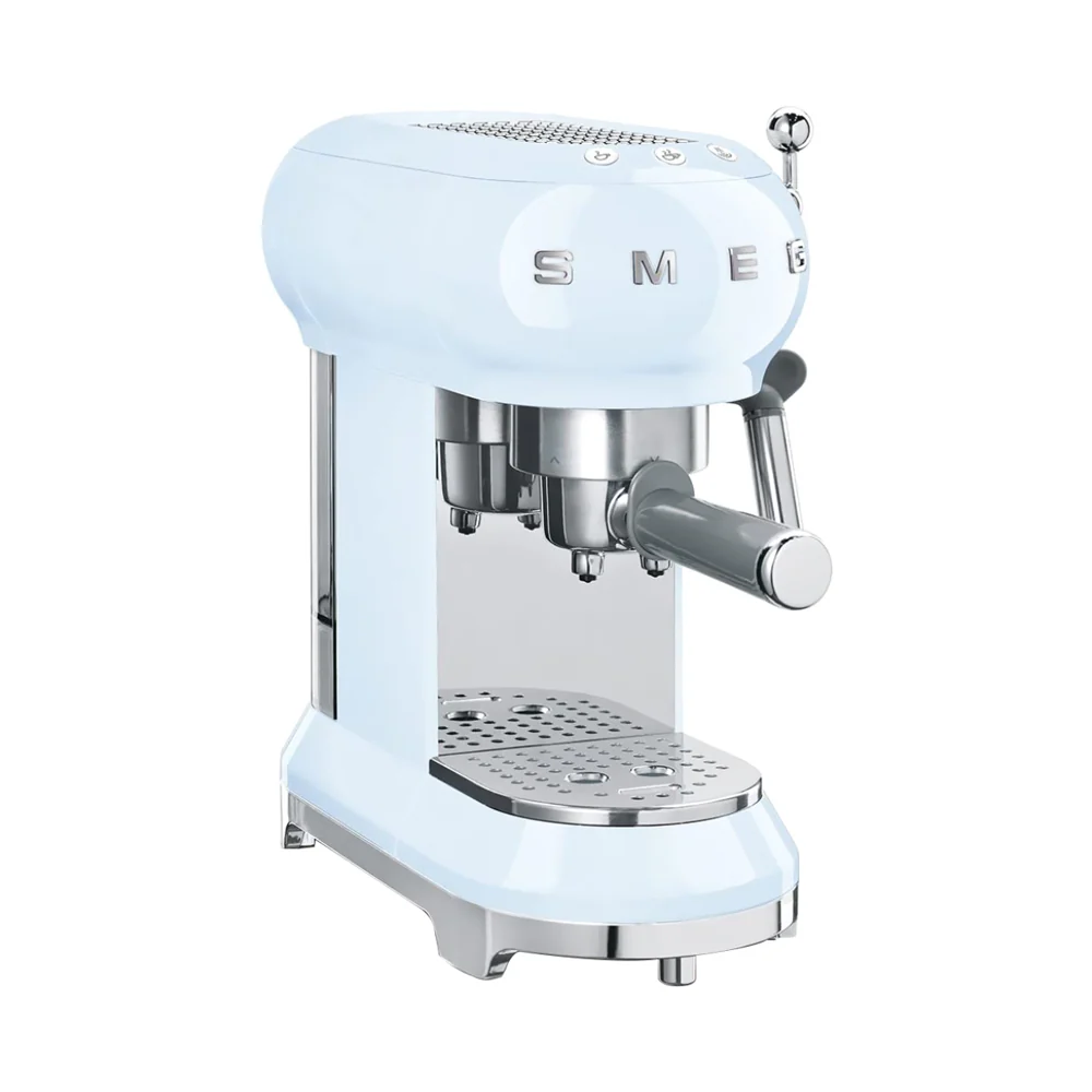 Smeg Traditional Pump Espresso Coffee Machine 1000ml Pastel Blue