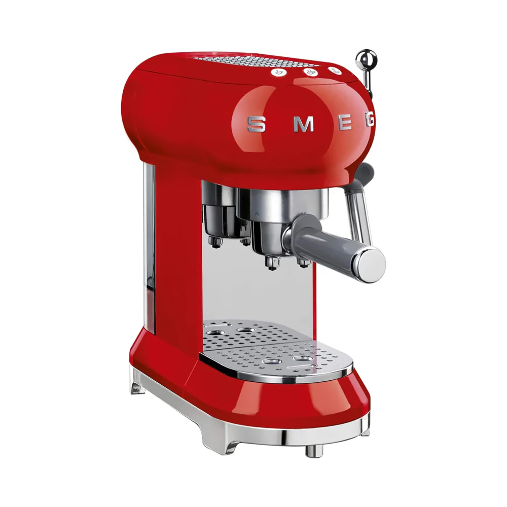Smeg ECF01RDUK, 50's Retro Style Aesthetic Espresso Coffee Machine, Professional Pressure and Anti Drip System, Adjustable Cappuccino System, Flow Stop Function, 1 L Removeable Tank - Image 2