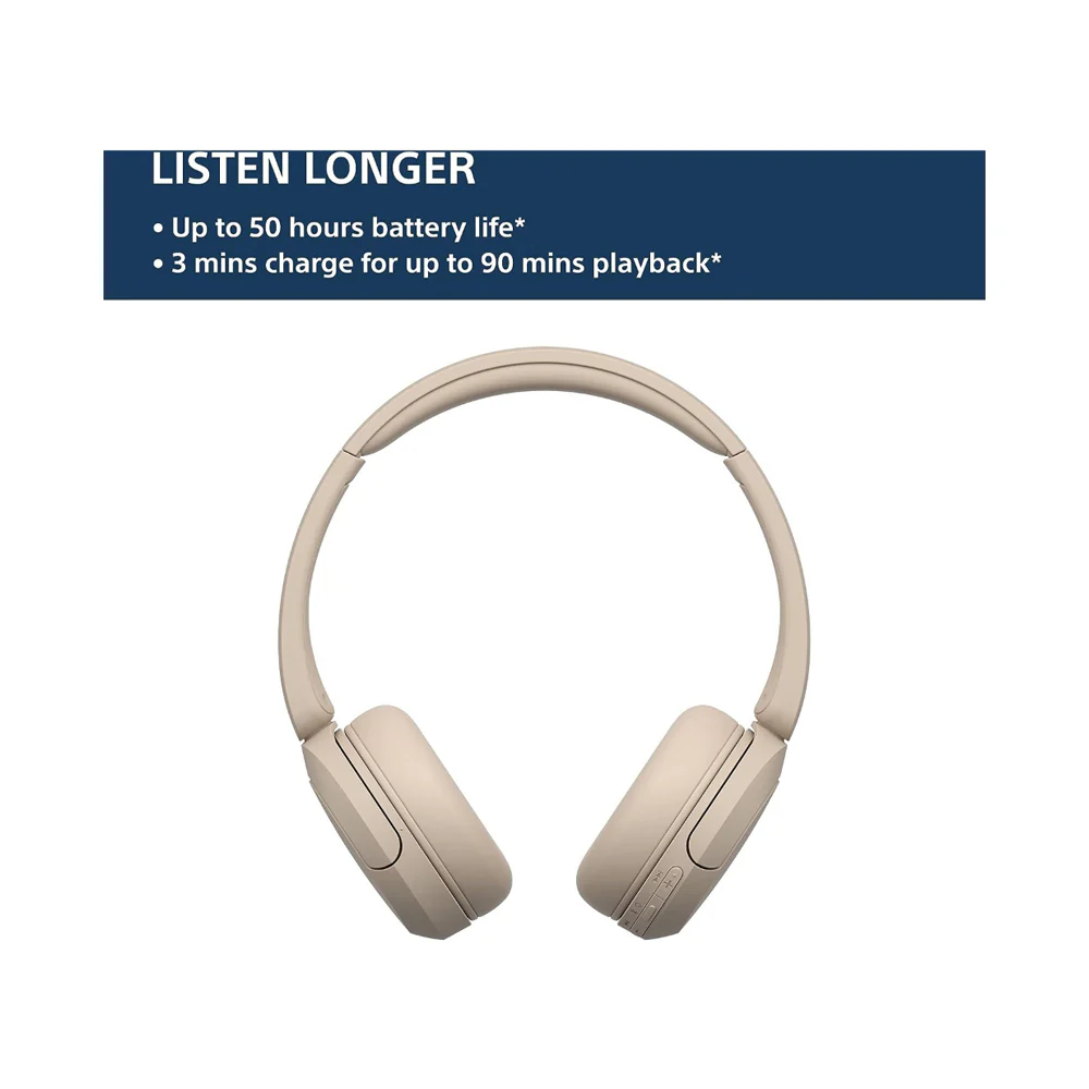 Sony Wireless Headphones with Microphone Beige - Image 5