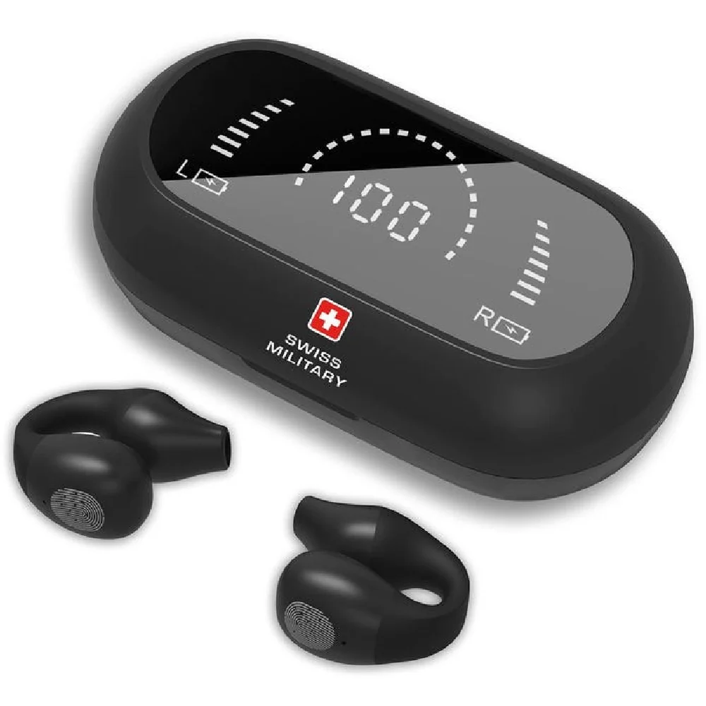 Swiss Military Delta 4 Truly Wireless Bluetooth In-Ear Earbuds With Charging Case Black - Image 2