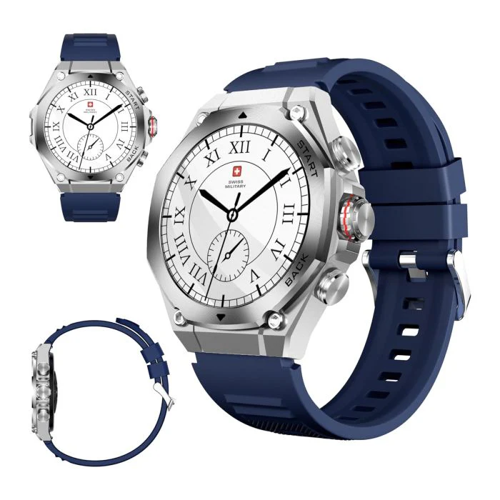 Swiss Military DOM6 Smartwatch – Silver Blue - Image 2