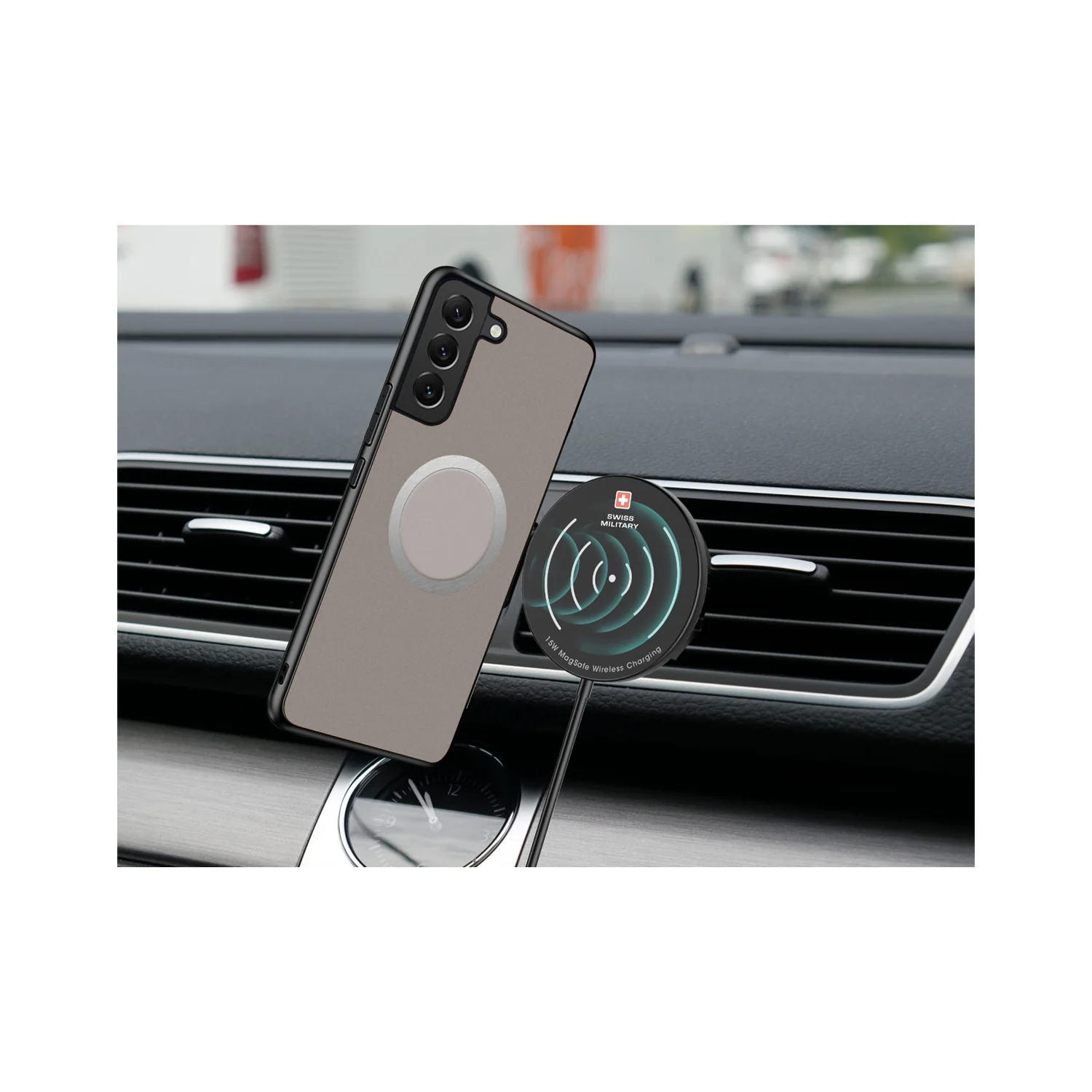 Swiss Military MagSafe Wireless Vent Mount Universal Charger - Image 3
