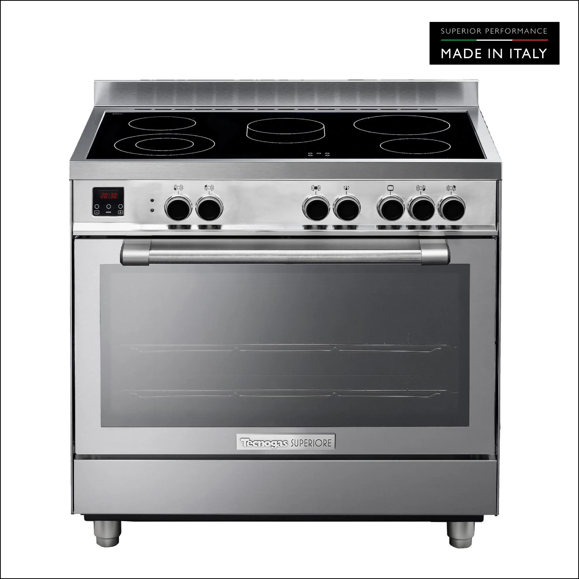 Tecnogas Superiore Cooker 133 Litre, Schott Ceran Ceramic, Full Safety, Easy-Clean Oven, Electric oven, Silver, N1X96EVTC - Image 9