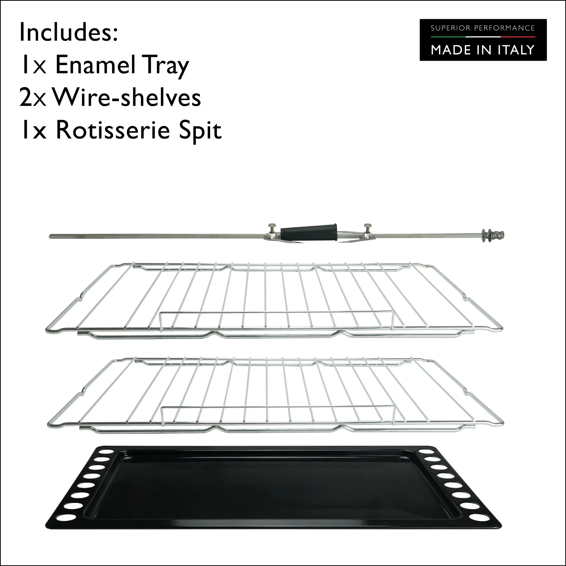 Tecnogas Superiore Cooker 170 Litre, Sabaf Burner, Full Safety, Easy-Clean Oven, Gas oven, Silver, NG170X96G5VC - Image 8