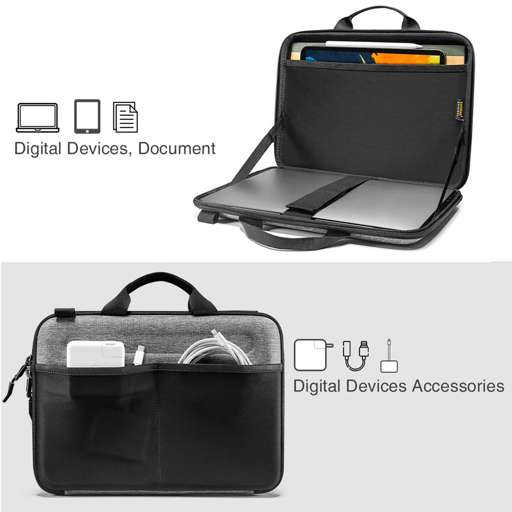 Tomtoc FancyCase A25 13-inch Laptop Shoulder Bag, Gray - Image 3