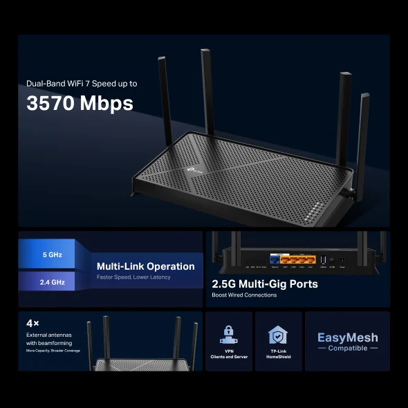 Tp-Link Archer Be230 Be3600 Wifi7 Router - Image 2