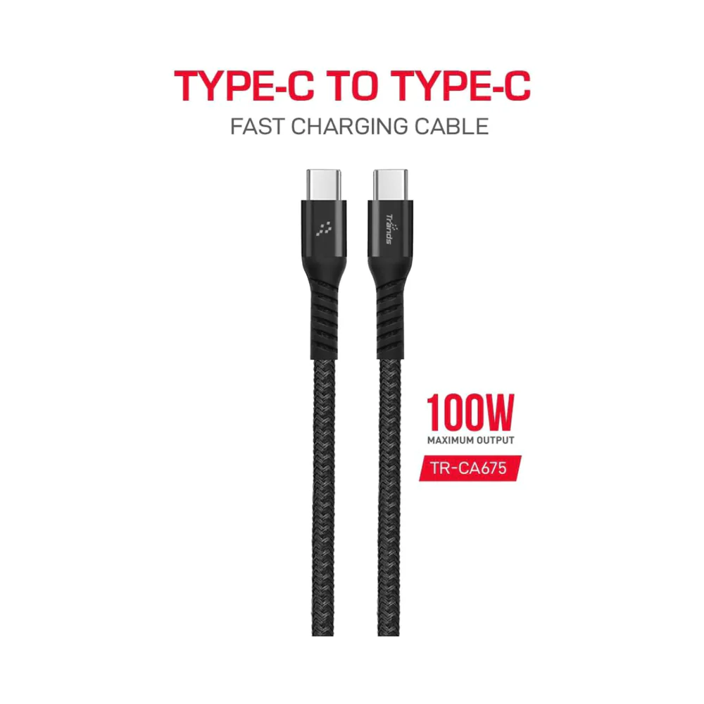 Trands Type-C Cable 1M Black - Image 2