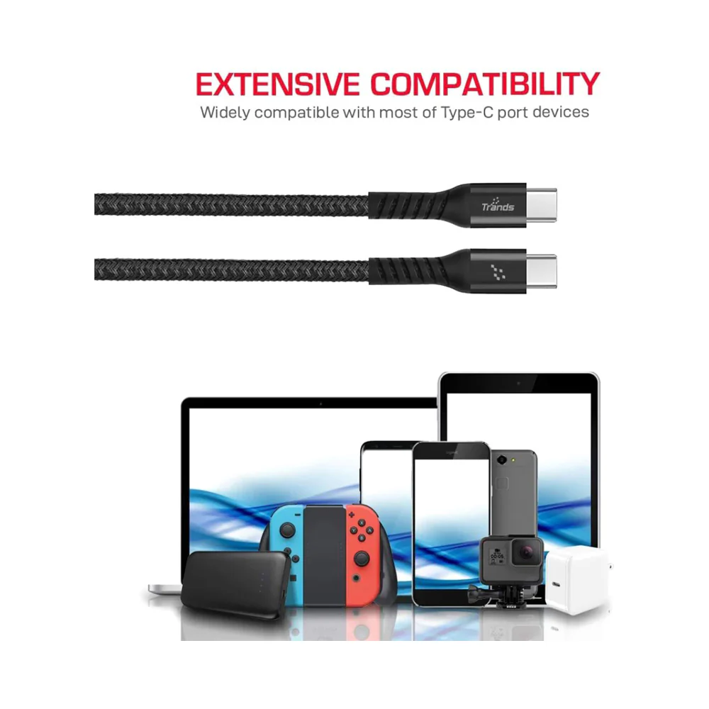 Trands Type-C Cable 1M Black - Image 4