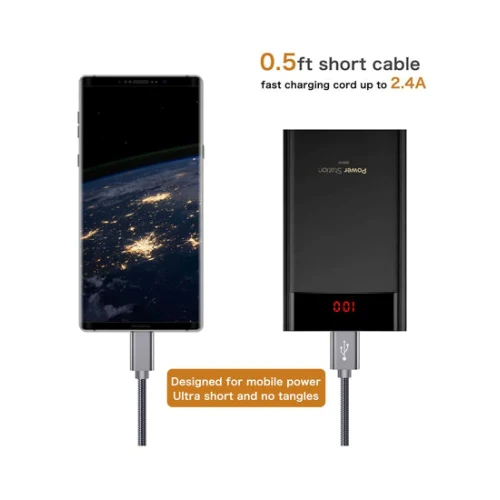 Trands USB Type-C Power Bank Cable Grey - Image 5