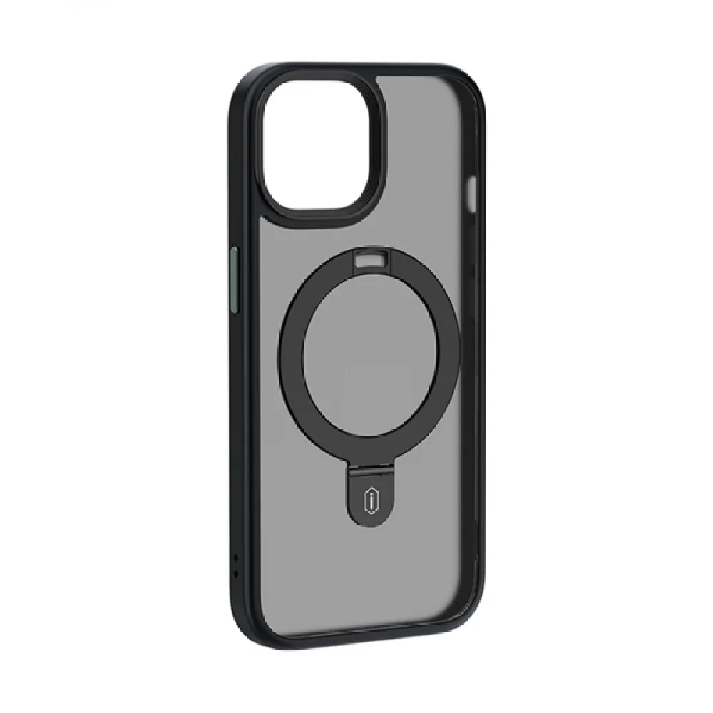 WiWU Magnetic Premium Phone Case with Alloy Stand for iPhone 15 Plus, Black - Image 2