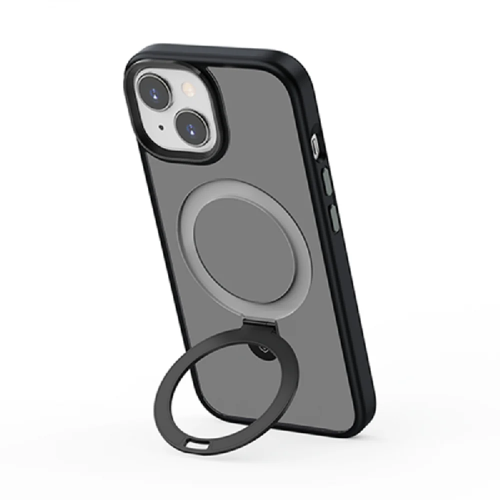 WiWU Magnetic Premium Phone Case with Alloy Stand for iPhone 15 Plus, Black - Image 3