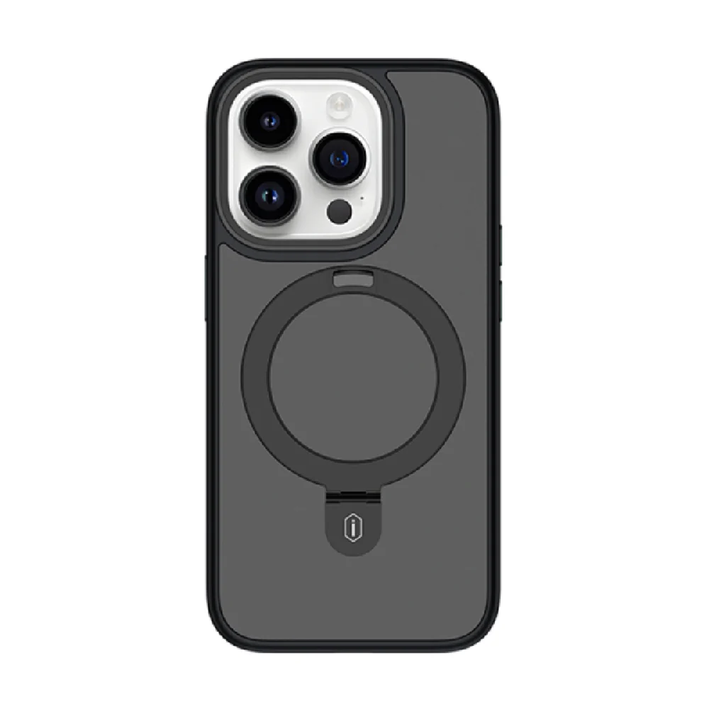 WiWU Magnetic Premium Phone Case with Alloy Stand for iPhone 15 Pro Max, Black