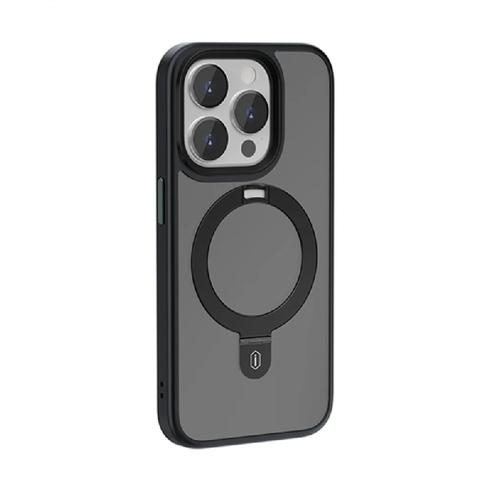 WiWU Magnetic Premium Phone Case with Alloy Stand for iPhone 15 Pro Max, Black - Image 2